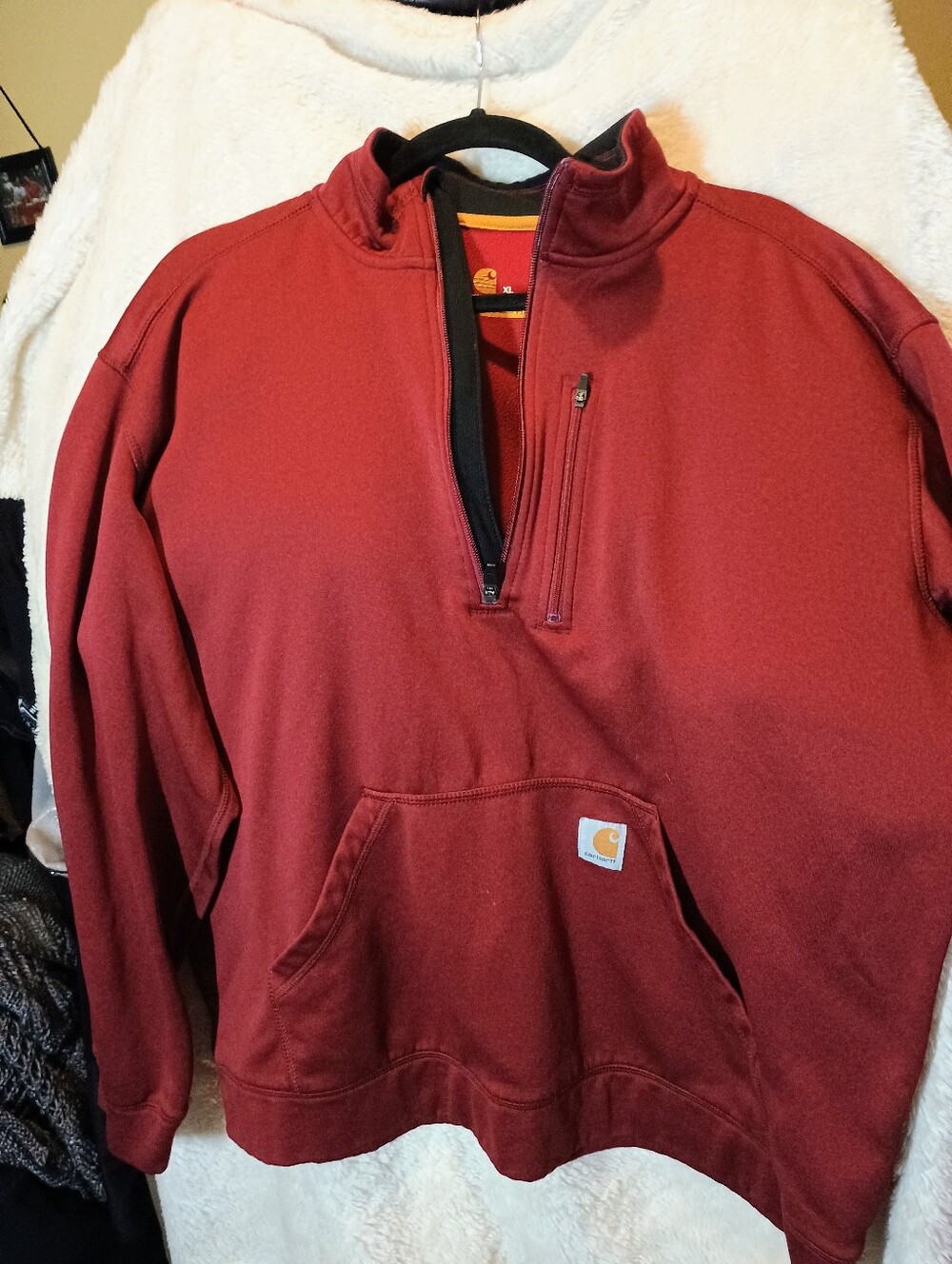Carhartt Force Extremes 37.5 Half Zip Mock Neck Sweatshirt XL Red